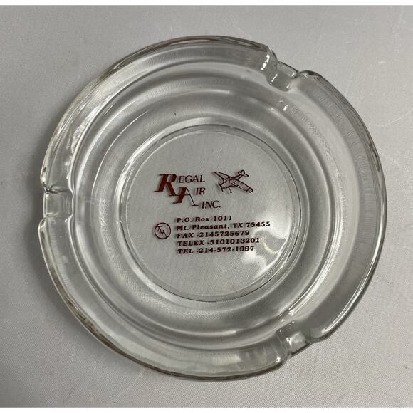 Vintage Ashtray Regal Air Mt Pleasant Texas Americana 4.5" Advertising - Picture 1 of 7